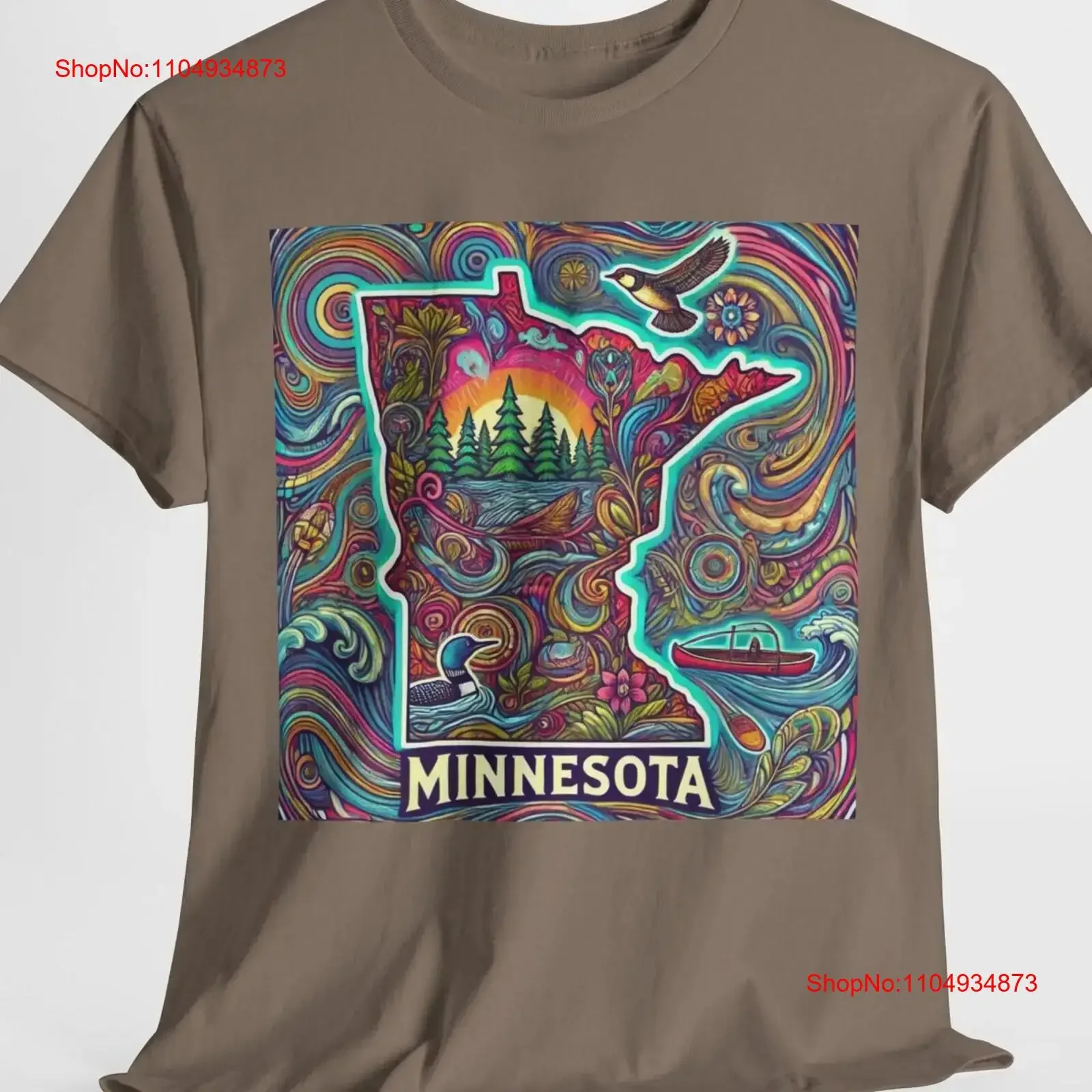 

Футболка «Мнесота» «Причудливая пустыня», художественный дизайн, сувенирная идея, психоделический триппи, MN, винтажная, смытая, слегка мужская, повседневная