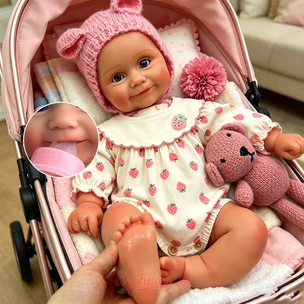 50cm Chubby Open Eyes Girl Flexible Silicone Reborn Baby Maddie Realistic Detail Features Doll For Teaching Display Toy