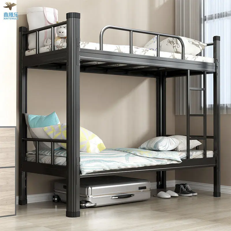Guangzhou Wholesale School Steel Bunk Bed Cheap Bunk Bed for Adult Double Decker Bed Heavy Duty Metal Litera De Metal Camas