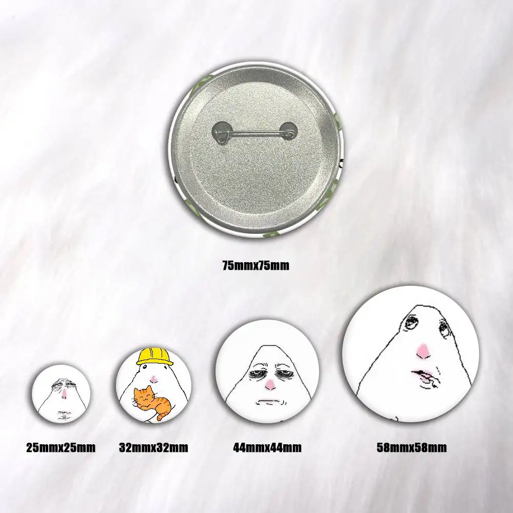 A-Creative Funny Hamster Meme Cartoon Round Brooches On Backpack Jacket Acrylic Button Pins Collection Gifts