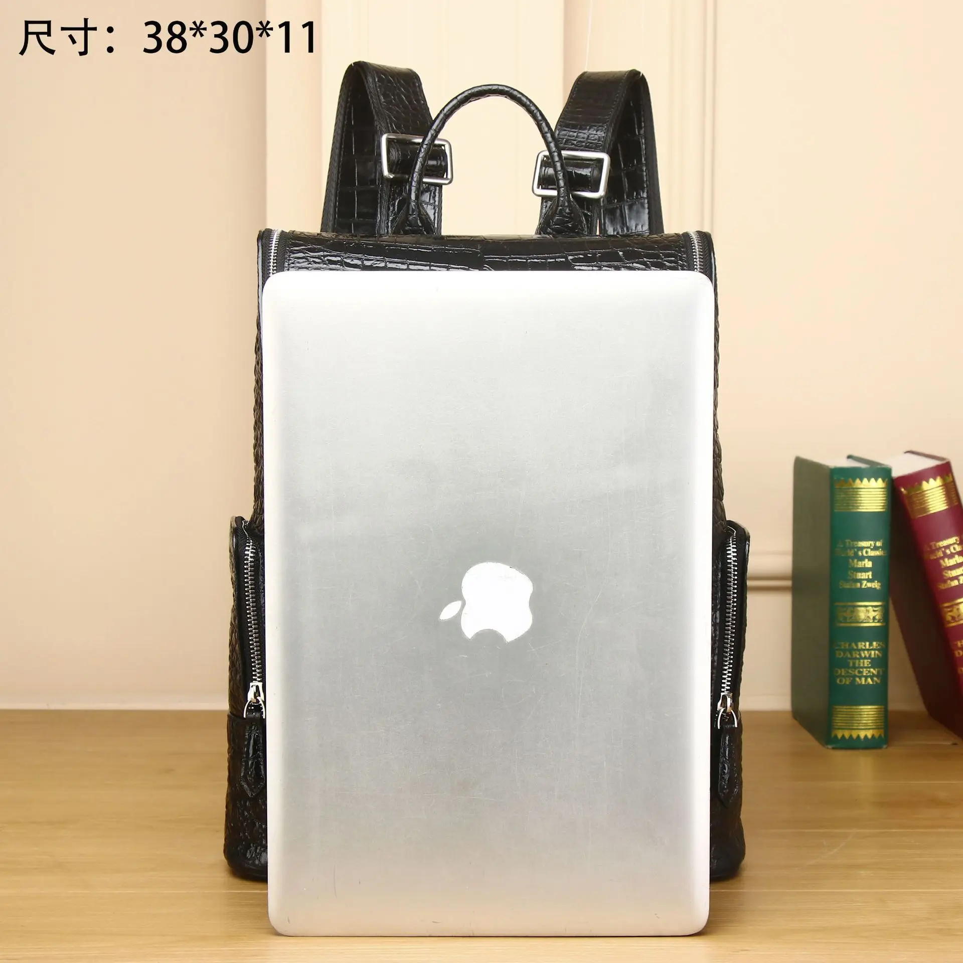 New Crocodile Belly Pattern Men's Backpack Large Capacity Backpack Fashion Trend Business Travel Bag Leisure Bag Handbag