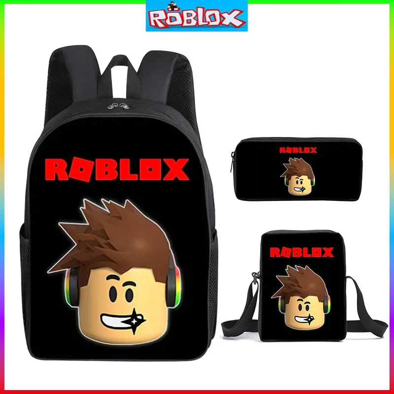 3PC-SET 3D Printing Roblox Game Surrounding Primary and Secondary School Students Anime Cartoon Mochila Sports Plush Backpacks