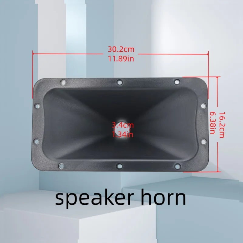 2 Rectangular Speaker Horns, Size 302×162mm, 34mm Threaded Throat, Abs Material Speaker Horn, Professional Audio Horn, 12inch Box Speaker Horn, 15inch Box Speaker Horn, Ktv Engineering Speaker Accessories: Suitable for Use with 12inch and 15inch Professional Stage Speaker Boxes.