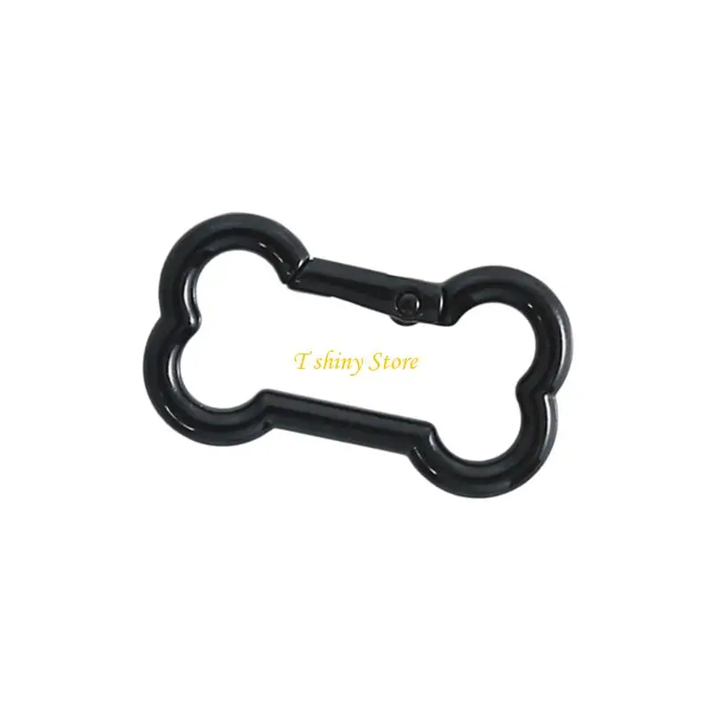 N58F Colorful Bone Keychain Spring Hook Pet Accessory Zinc Alloy Craft Charm