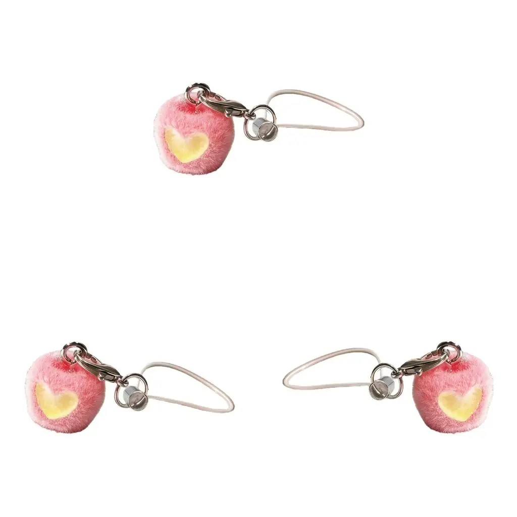  Soft Flannel Apples Charm Keychain for Bag and Phone Decoration Stylish Keyring Backpack Decoration Accessories