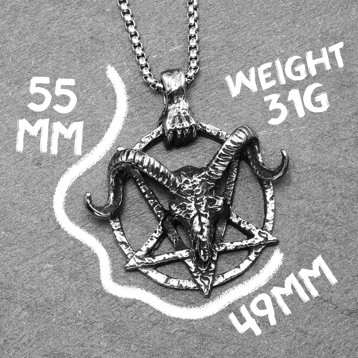 Devil Satan Pendant Retro Goat Horn Necklaces 316L Stainless Steel Men Chain Punk Rock Jewelry for Male Biker Friend Accessories