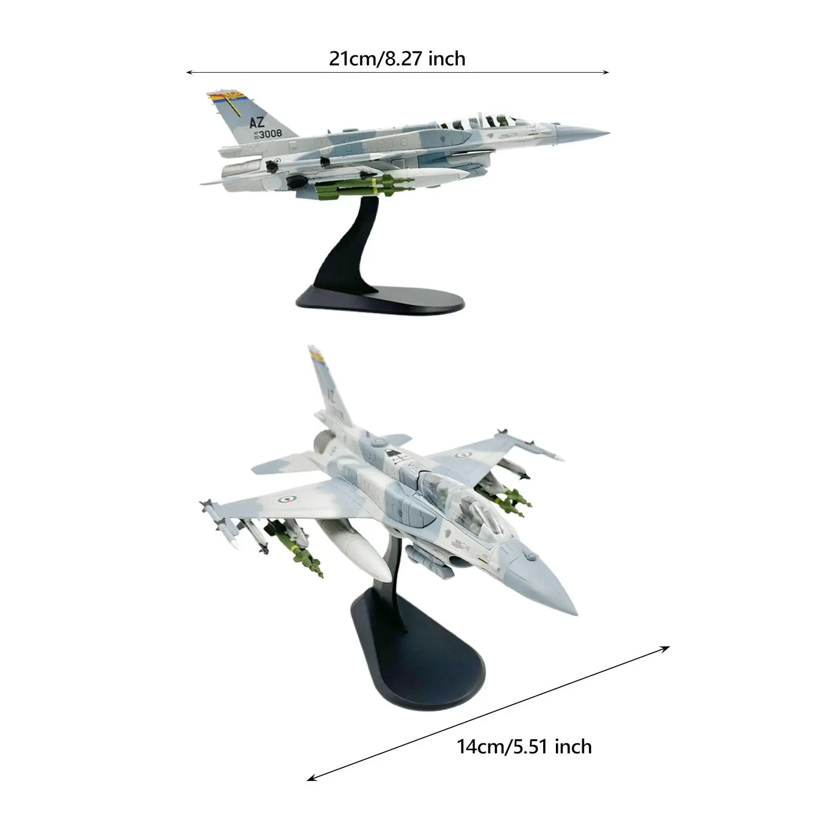 1/72 Scale F-16F Plane Kids Toys Realistic Airplane for Desktop Office Table