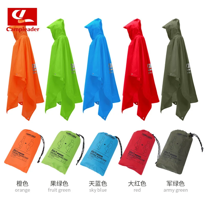 

Водонепроницаемый плащ 3 в 1, легкий уличный походный дождевик-пончо, дождевик, укрытие от солнца, кемпинг, пеший туризм, велоспорт, альпинизм