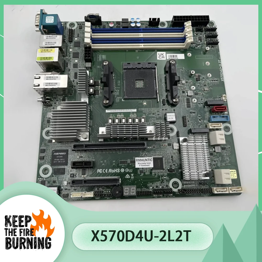 For ASRock Server Motherboard AM4 DDR4 M-ATX X570D4U-2L2T