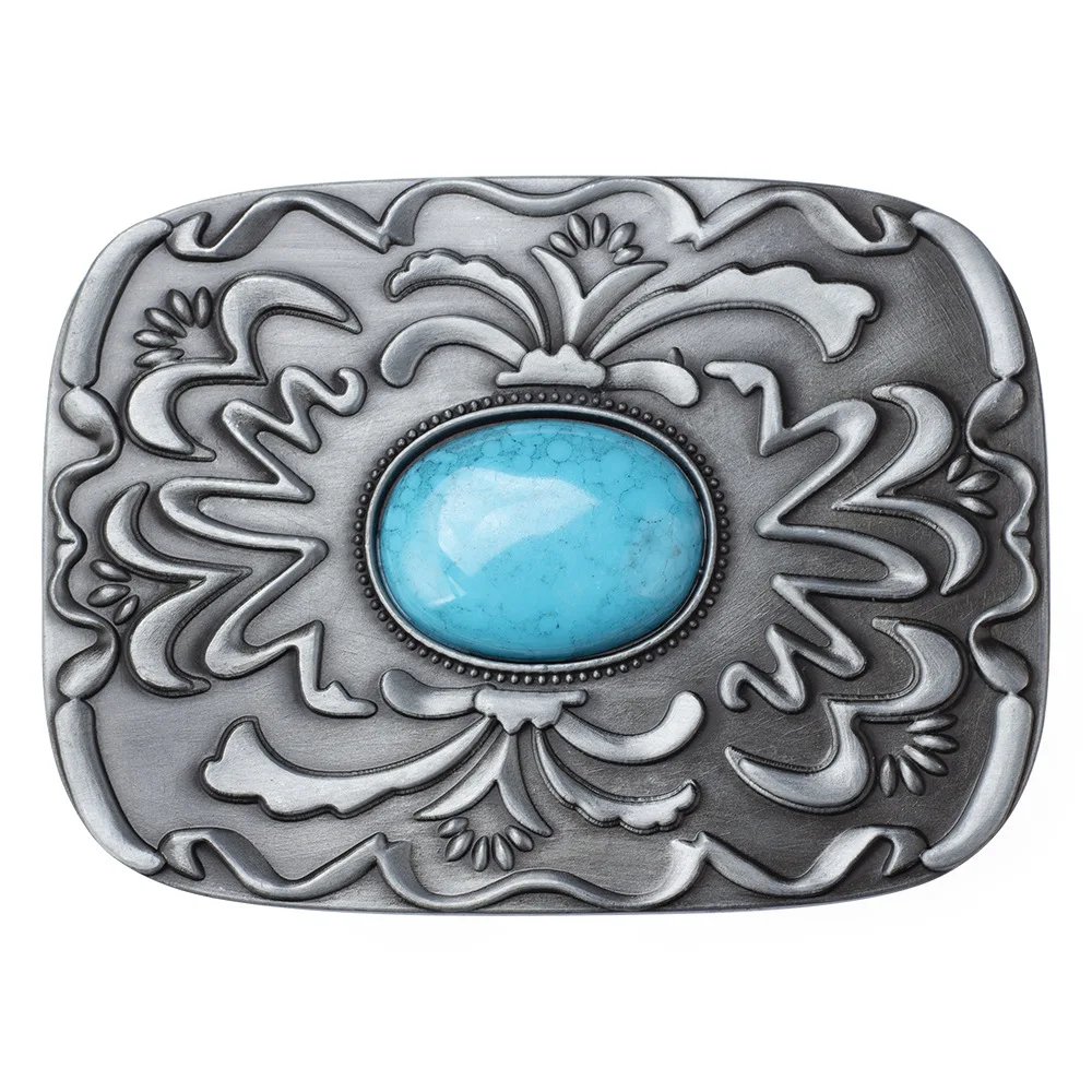 Woman Gemstone Belt Buckle Agate Flower