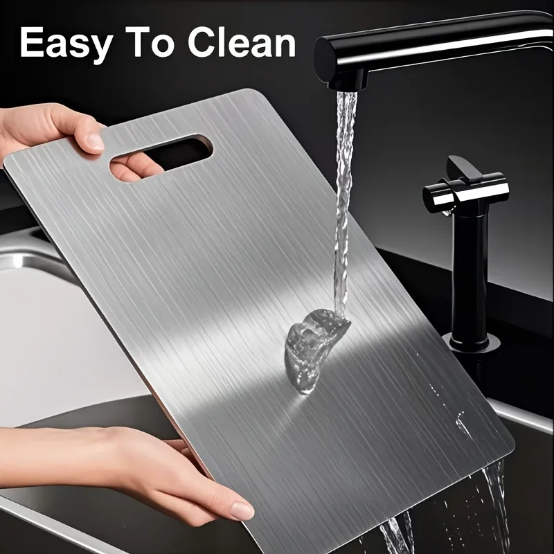 1PC Stainless Steel Panel and Chopping Board Kitchen Household Thickened Double Sided Cutting Board Block Kneading Dough Board