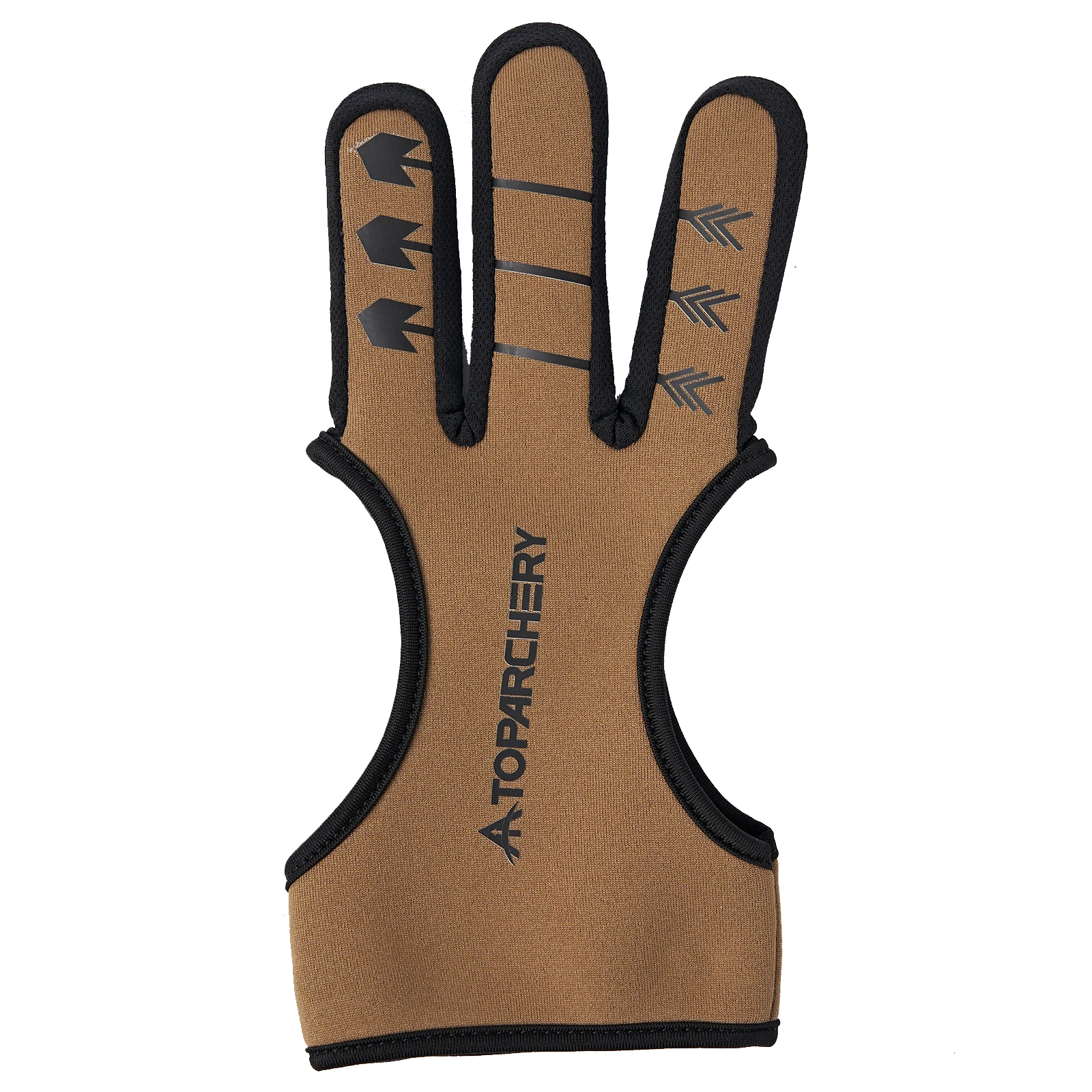 Top Archery Guard Brown PU Finger Gloves for Outdoor Archery Hunting Shooting Protective Gloves