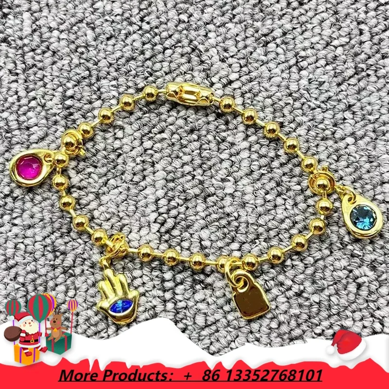 

European and American fashion cute small crystal pendant round bead bracelet women's gift