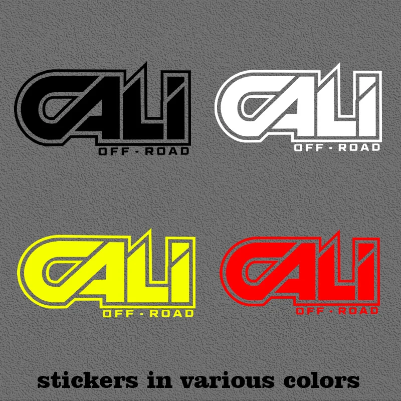 

2D плоская наклейка для мотоцикла, многоцветная наклейка CALI OFF-ROAD: подчеркивает внедорожный стиль, уникальный дизайн шрифта, прозрачная.
