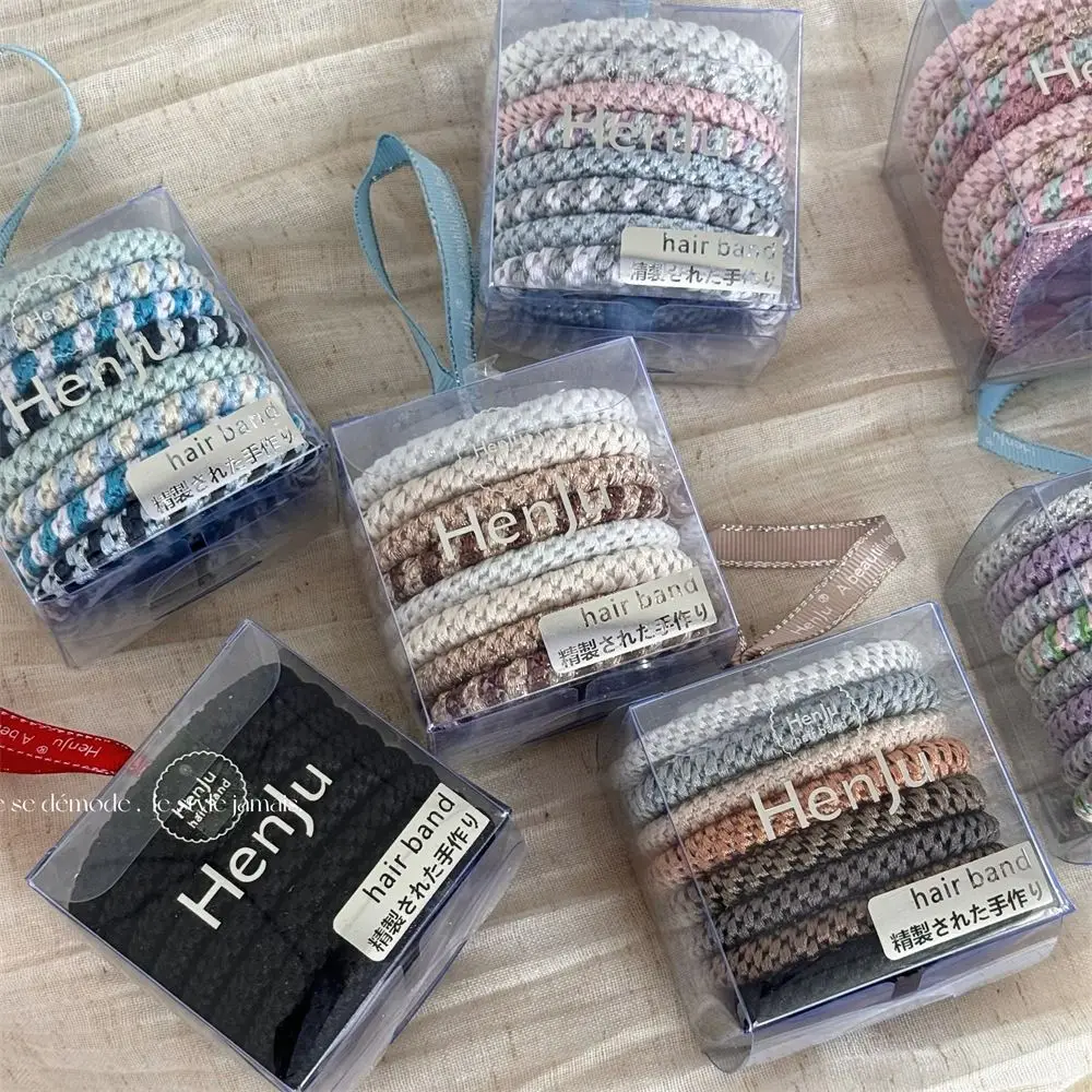 8pcs/Set Hair Tie Basic Hair Rope Set Cute Hair Ring Ponytail Holder Rubber Band Hair Accessories Korean Style