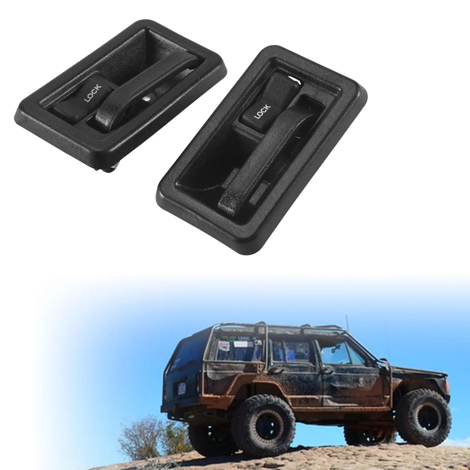 

2Pcs Interior Door Handles LH Rh 55176476Ab for Wrangler Wear Resistant