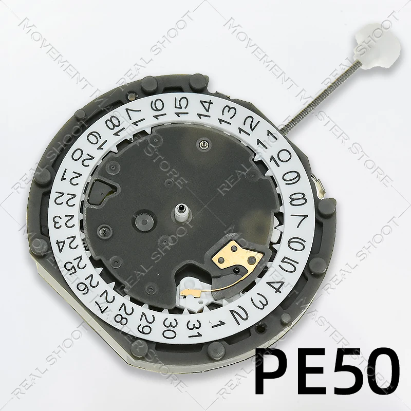 SUNON PE50 Quartz Watch Movement New China 2/6/10 Small Needle Six-Hand Chrono Center Second/Chrono Min/Day/Date/24 Hour