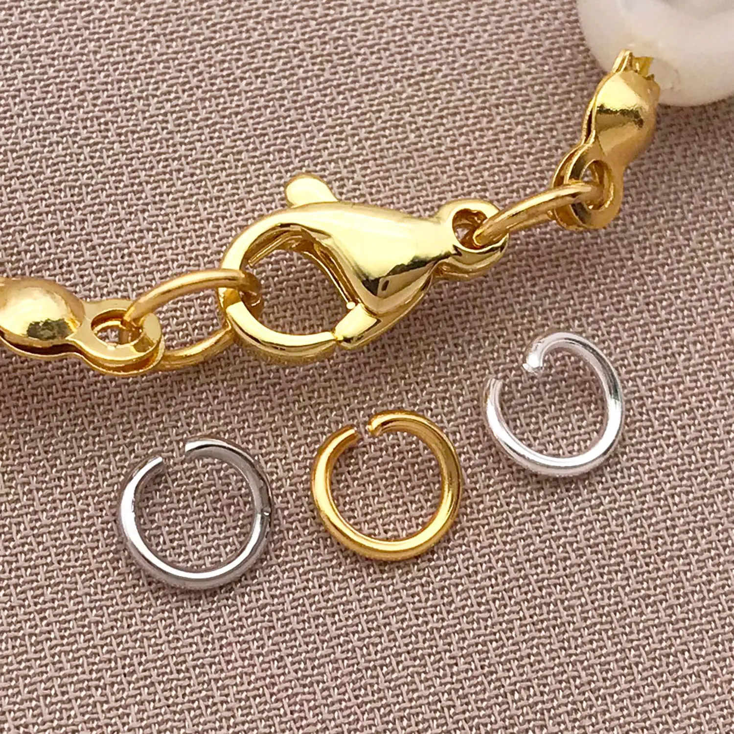 200個 4/5mm 18K金メッキ シルバーオープンジャン - Gold Plated Ring のレビューと価格