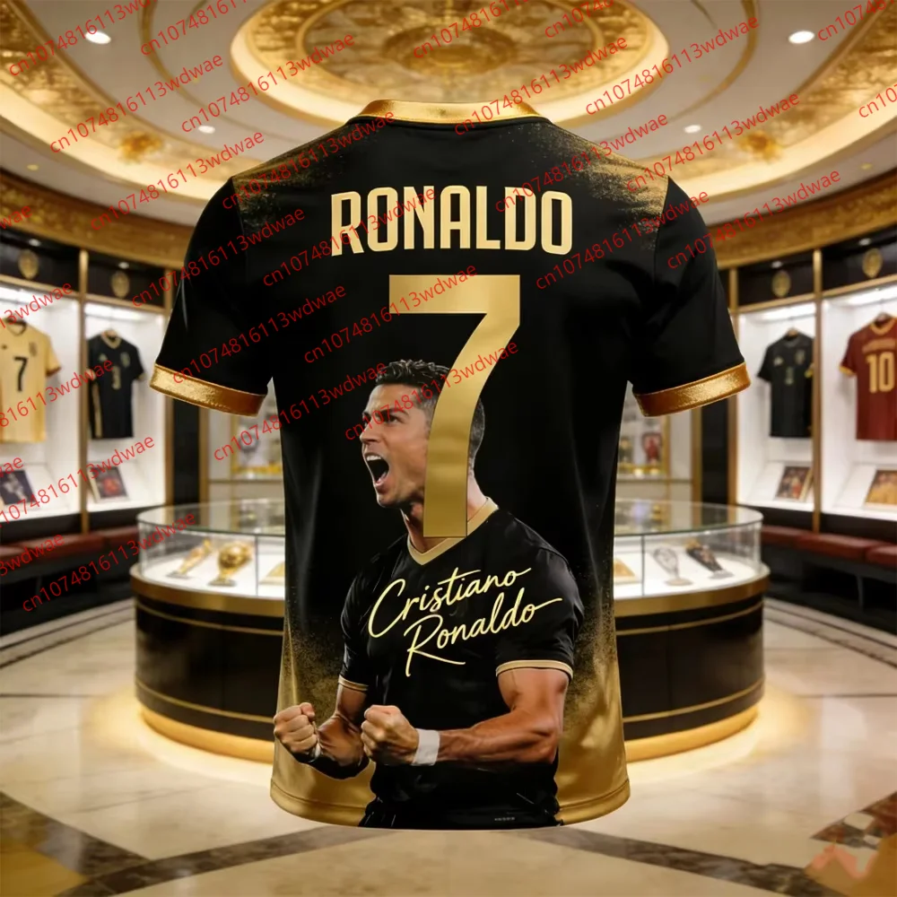 2026 Summer Ronaldo Soccer Top Print Outfit Football Adult Outdoor Leisure Activities Jersey Tee Loose Comfortable Kid T-shirt