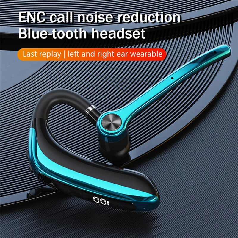 

Беспроводные наушники с двойным микрофоном, Bluetooth-наушники ENC, гарнитура с шумоподавлением для делового вождения, простая установка, синяя
