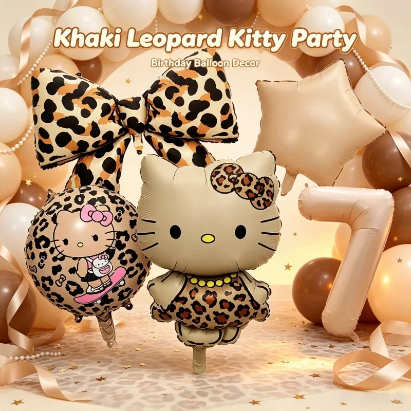 Cartoon Hello Kitty Themen-Tier-Zahlen-Folienballon-Set Kinder Geburtstag Konfetti Party Deko Zubehör Baby-Shower Spielzeug Geschenke – Detail 1