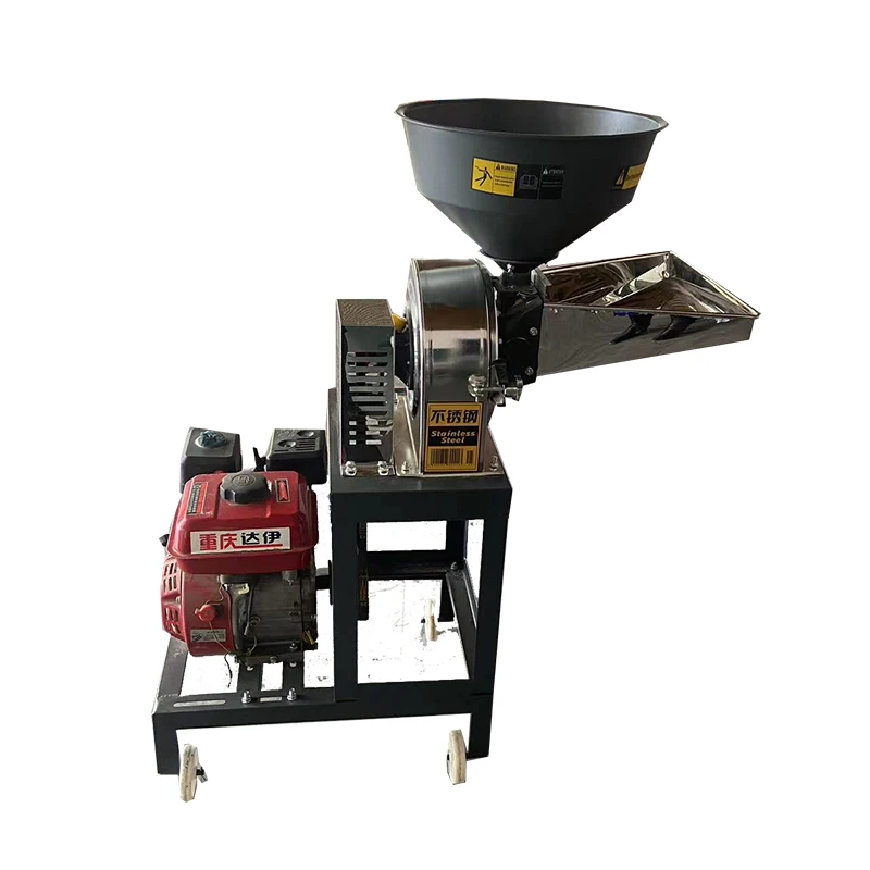 Gasoline Mini Crusher Pepper Spice Stainless Hammer Grain Grinder Machine