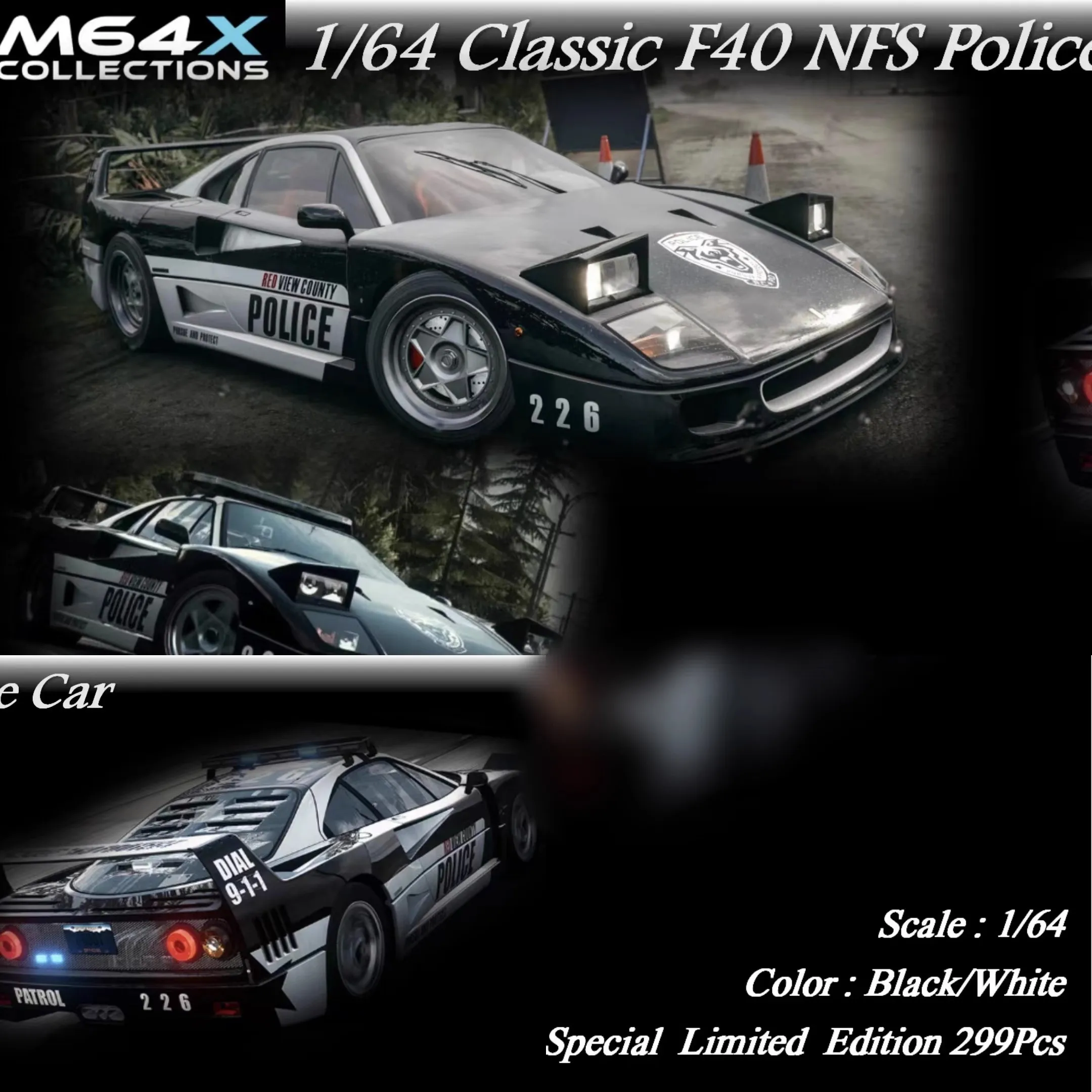 

MY64 1:64 F40 RCPD NFS Resin Diecast Model Car