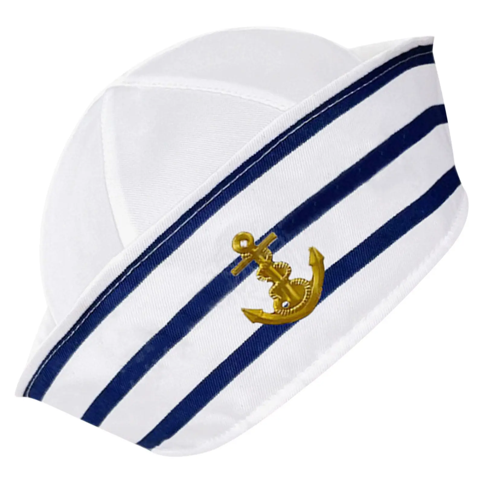 Chapeau de marin rayé bleu et blanc pour hommes et femmes, chapeau de capitaine, accessoire de costume de cosplay, accessoire de spectacle sur scène, 1 pièce