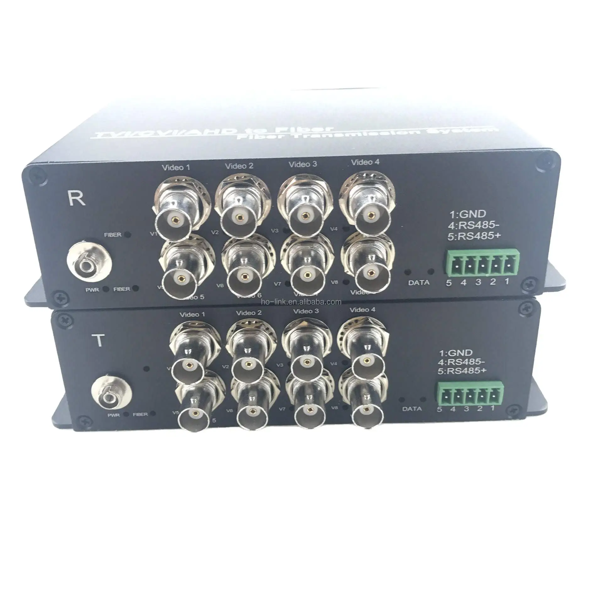 AHD HDCVI HDTVI Video over Fiber optical Converter 8 Channel Single Mode Single Fiber