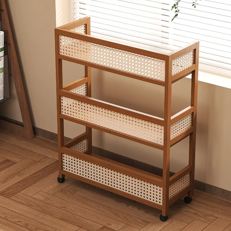 

Durable trolley rack, multi-layer snack storage shelf, floor-to-ceiling removable sundries storage shelf in living room sofa