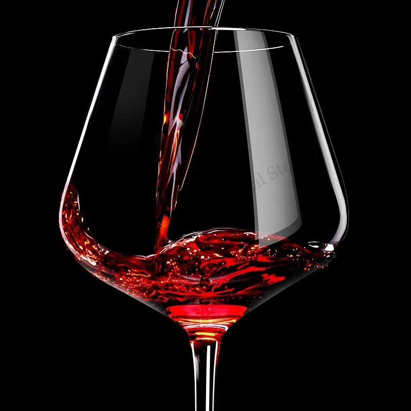 2Pcs Crystal Red Wine Glass Lead-free Burgundy Bordeaux Goblet European Big Belly Tasting Cup Home Wedding Beer Cup Drinkware