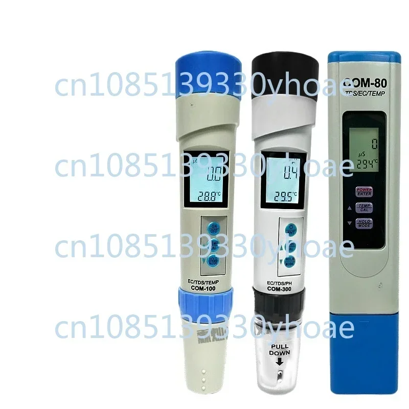 COM-100/COM300 Water Quality Testing Pen Conductivity Meter PH Value/EC/TDS/Temperature Testing Pen