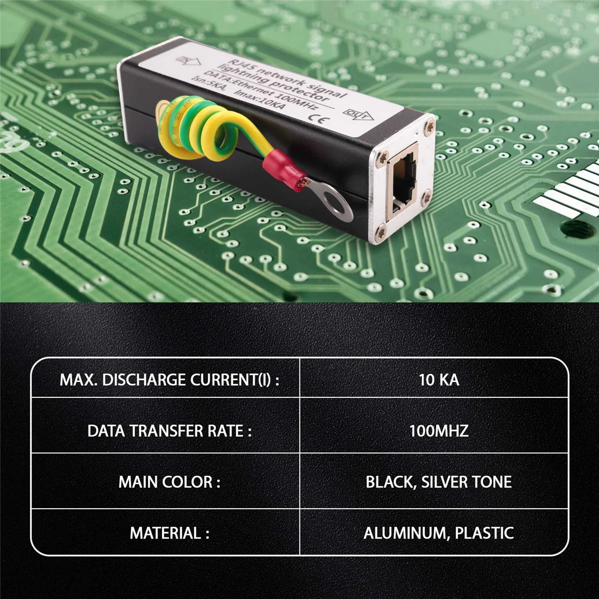 Scaricatore per tuoni con protezione da sovratensione di rete Ethernet con spina RJ45 100 MHz