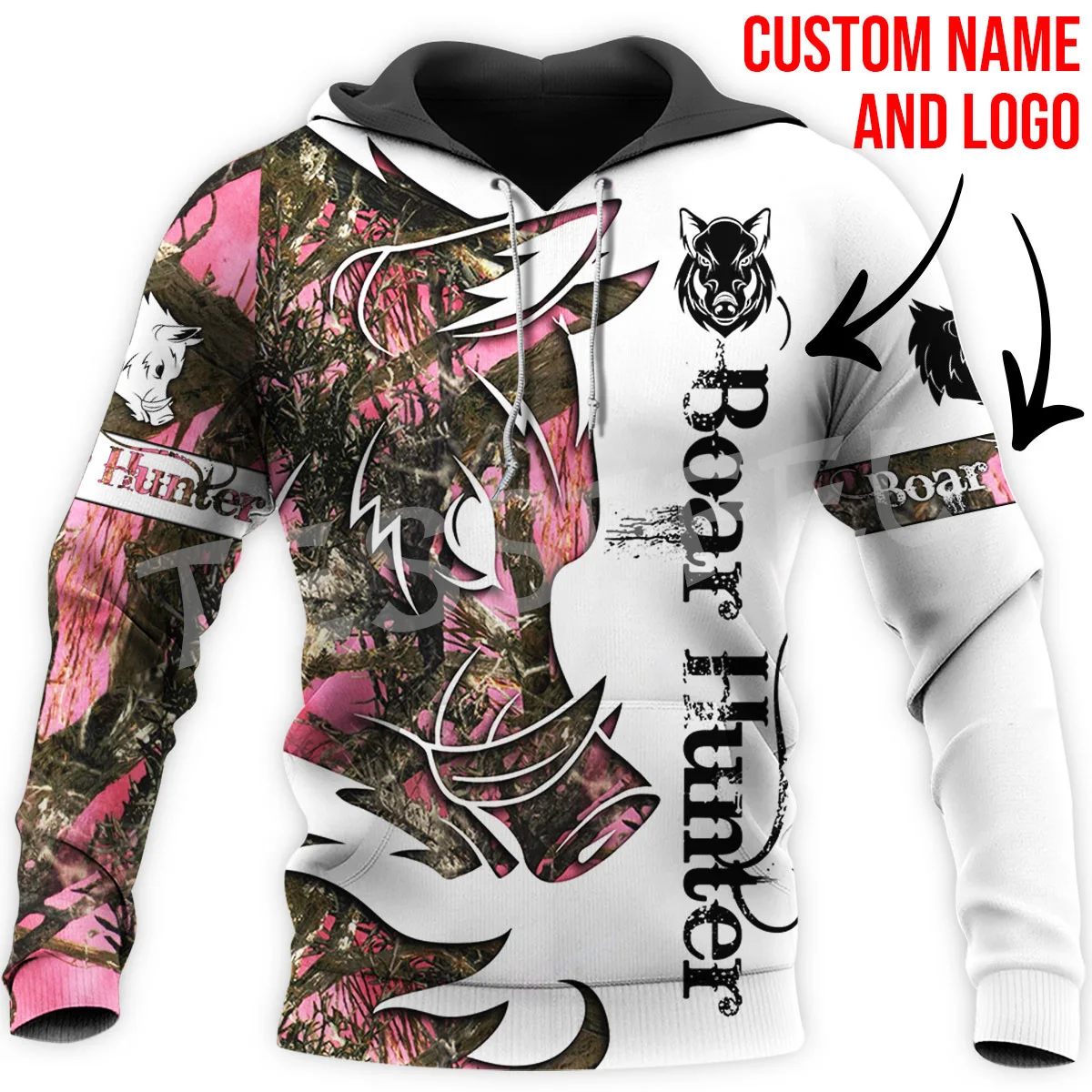 

NewFashion Custom Name Boar Hunting Camo Hunter Tattoo 3DPrint Harajuku Pullover Streetwear Unisex Casual Funny Jacket Hoodies #