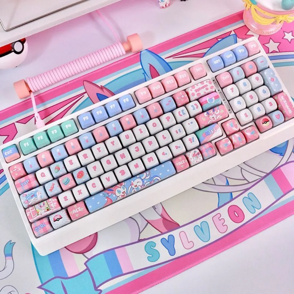 

Pokémon Sylveon Themed Keycap Mechanical Keyboard Customized PBT Sublimation MOA Height Keyboard Modified Decoration