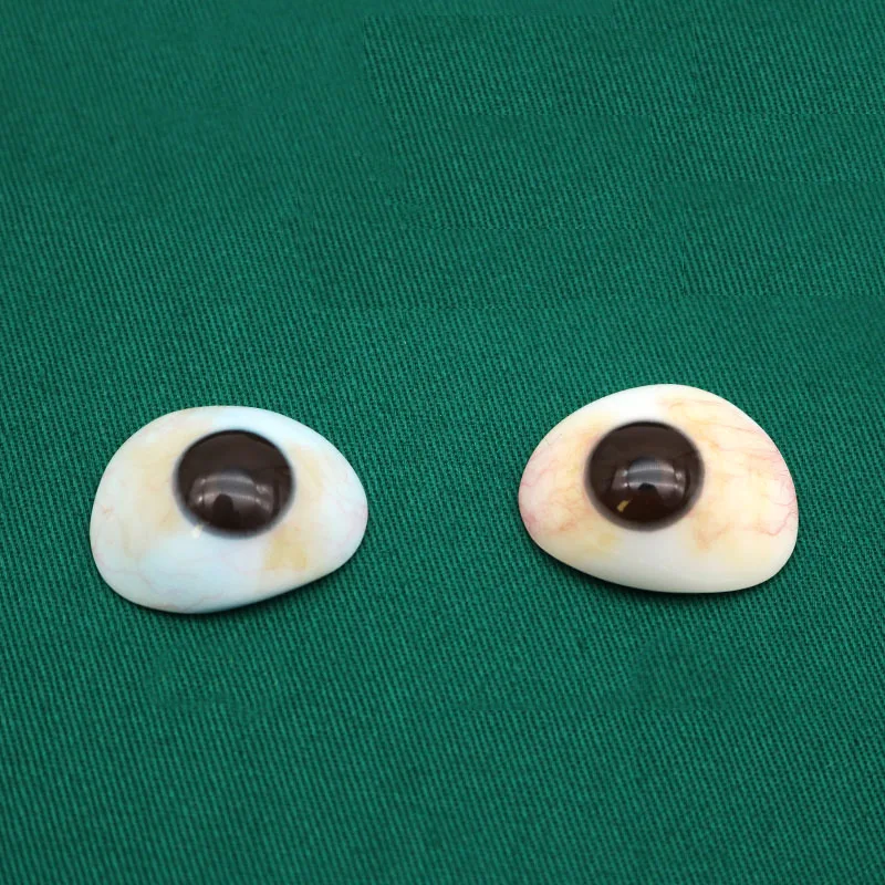 Molecular resin artificial eye patch for removal of atrophic eyeballs in humans wearing ultra-thin wax images to display simulat