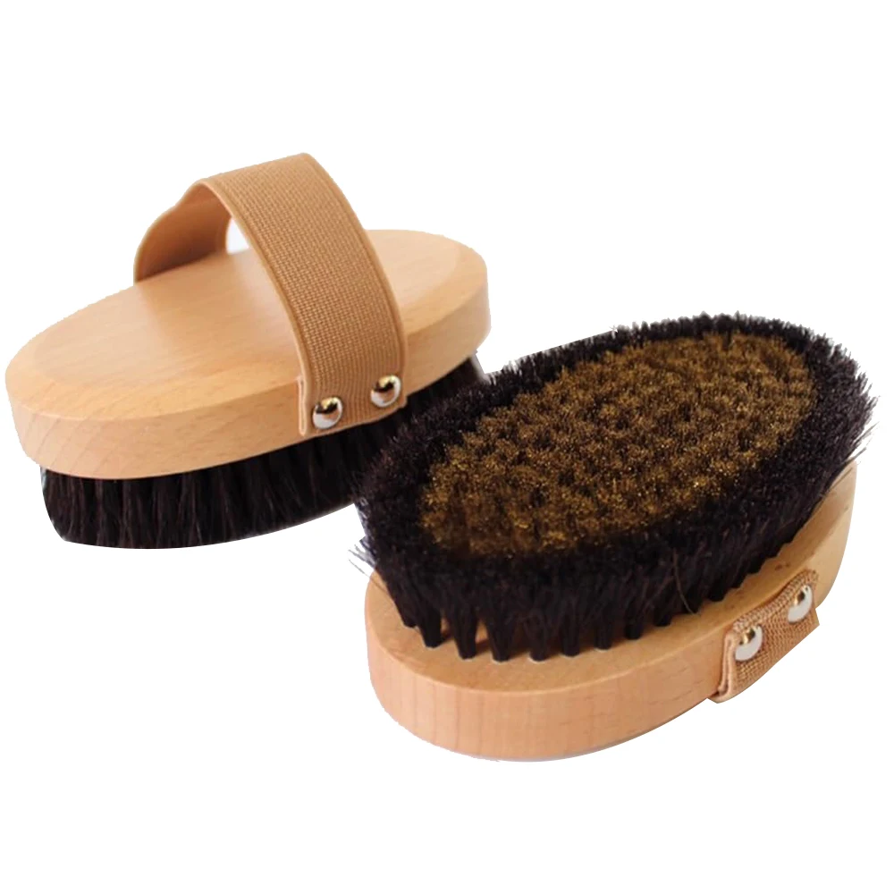 

Copper Body Dry Brush 2 Pack - Beech Wood Exfoliating Scrubber for Waking Skin Stress Relief Meridian Massage