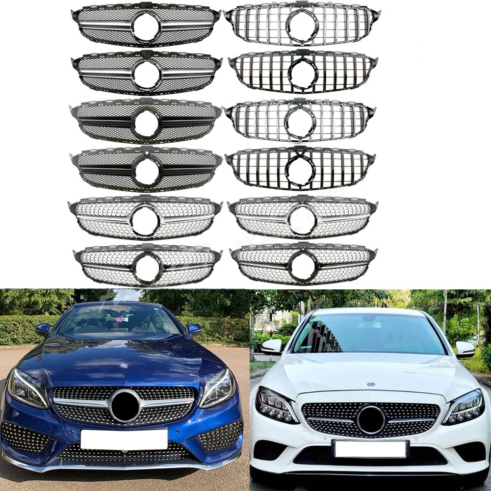 

Front Grille Kidney Assembly For Mercedes-Benz W205 C Class C250 C280 C300 C320 C350 C53AMG C43AMG C55AMG 2015-2018/2019 -2021