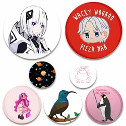 Fat Rat Cartoon Girl Ghosts Planets Brooches for Backpack Jewelry Accessories Soft Button Tinplate Pin Frog Badge Friends Gift