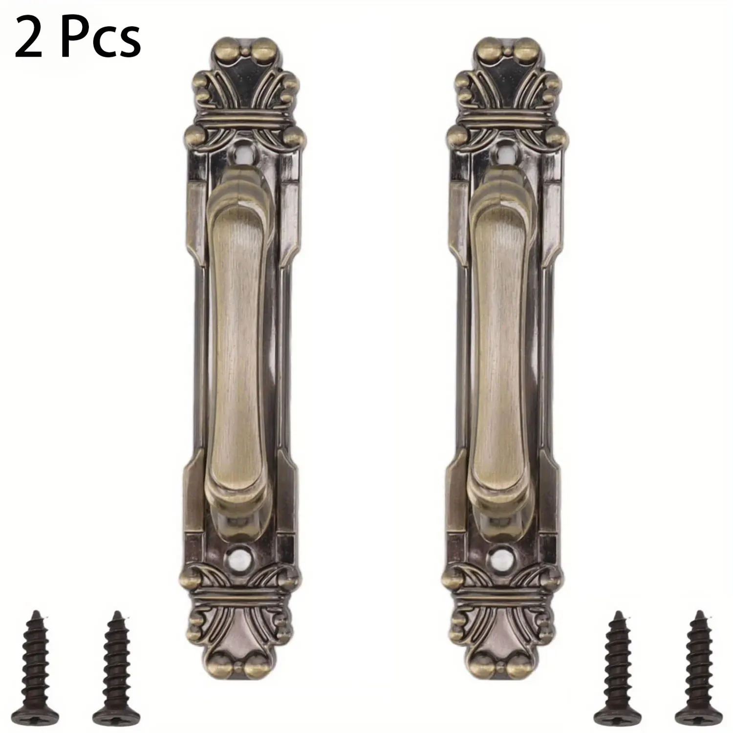 

2 Pcs Antique Copper Door Handle, Zinc Alloy Barn Door Handle Closet Cupboard Door Handle (Color : Bronze, Size : 165mm)