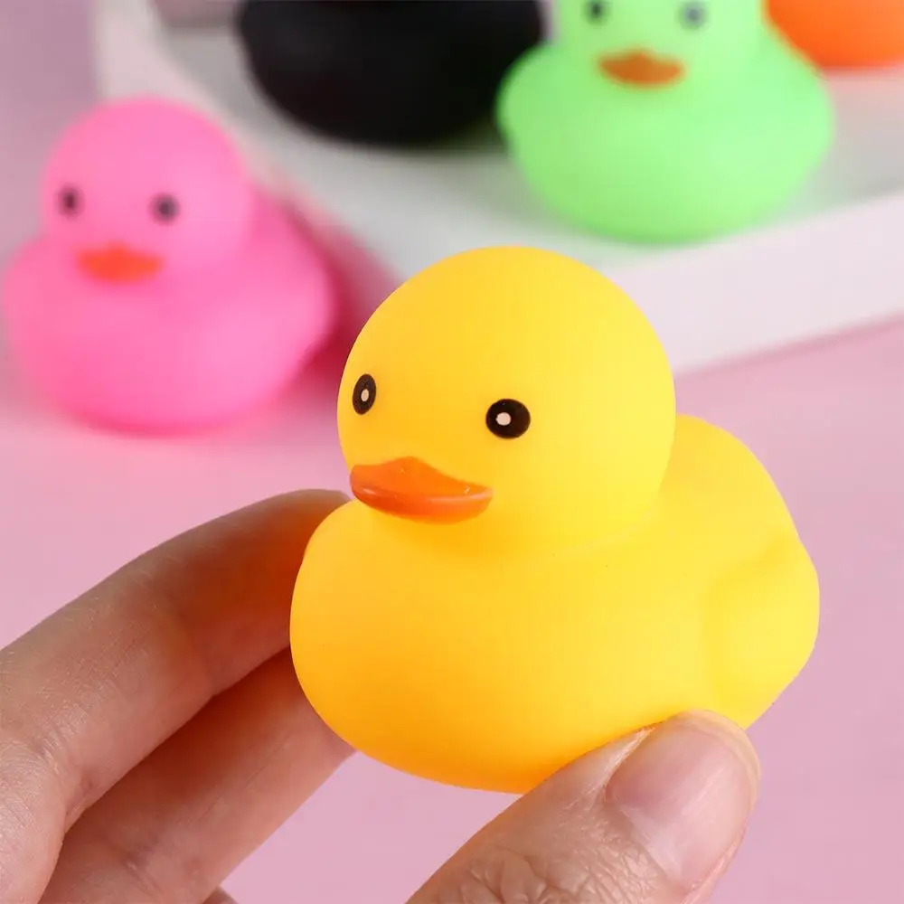 3PCS Yellow Duck Floating Duck Squeeze Sound Toy with Squeeze Sound Floating Yellow Duck Baby Bath Toys Cute Rubber