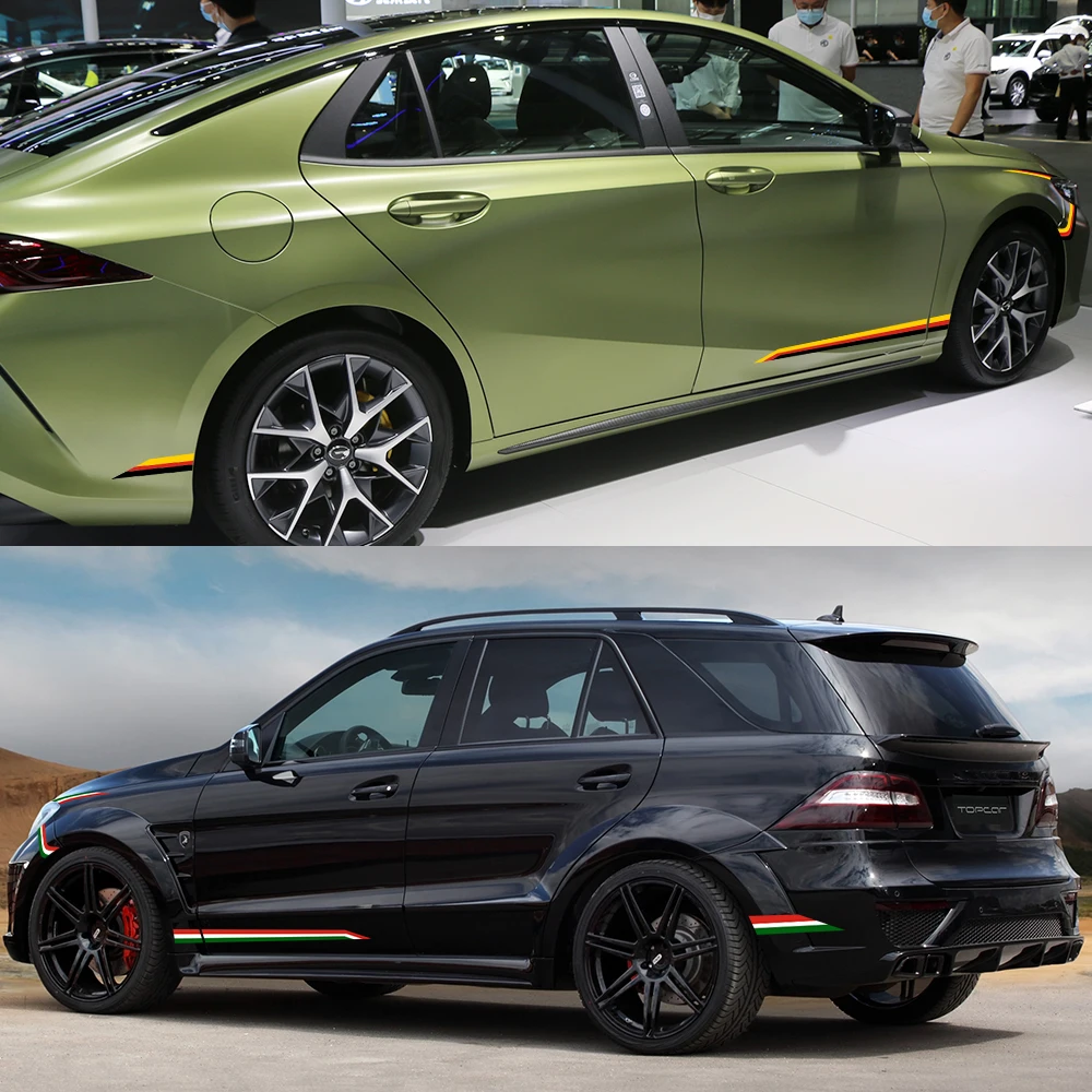 

2 шт. универсальная виниловая пленка для кузова автомобиля, наклейки с графикой, длинные полосы, крутой спортивный стиль, декоративные наклейки, аксессуары для автотюнинга