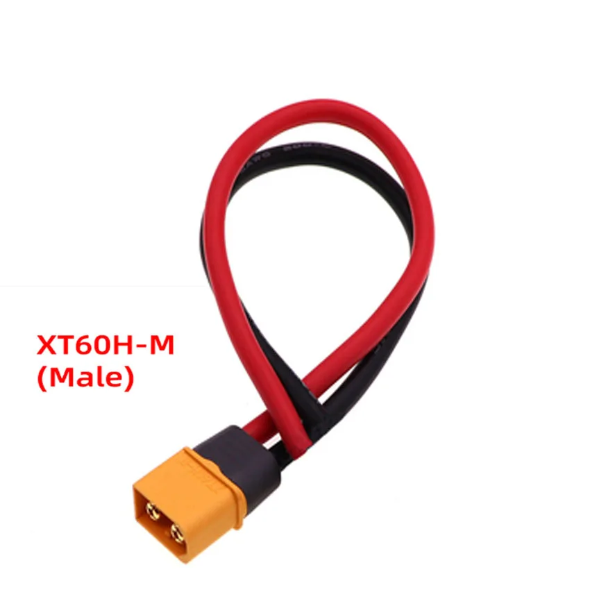 XT60H-F Plug UAV Motor Wire Connector Lithium Battery Cable Connector 10-50CM Length Optional 12AWG Silicone Wire