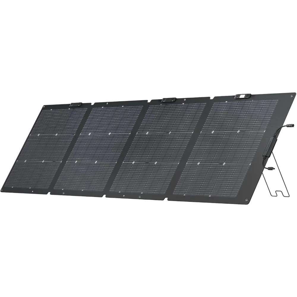 

220W Portable Solar Panel, Bifacial Design Up to 25% Conversion Efficiency N-Type Solar Cell, with Adjustable Kickstand