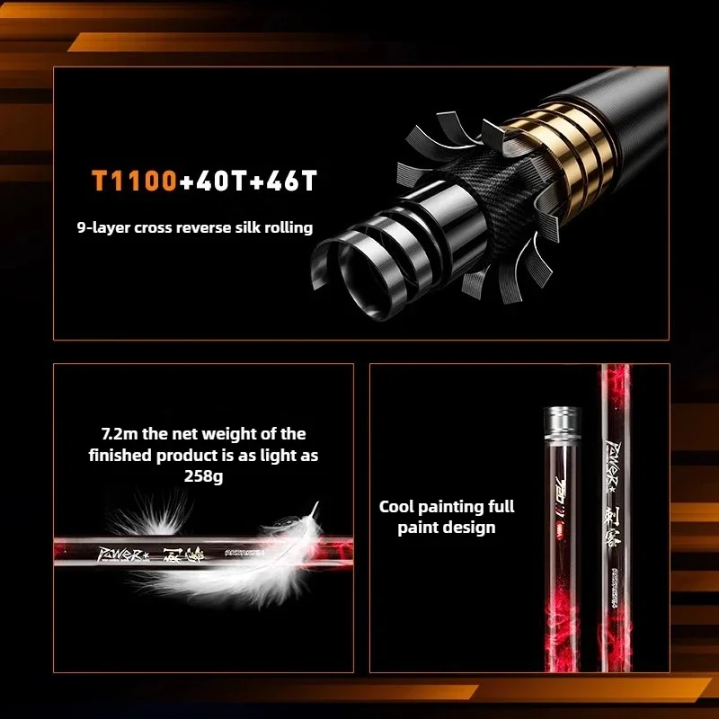 LLR 6.5H 19 لحن خفيفة سوبيرهارد تايوان الصيد رود الكربون قضيب تليسكوبي قوة الكارب القطب 5.4 متر-10 متر الأسماك القطب Canne A Peche