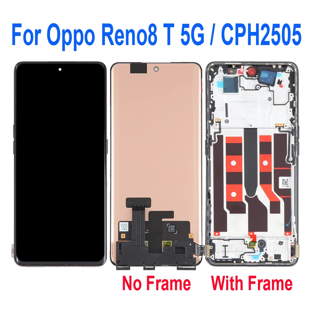 AMOLED 120HZ LCD Display Touch Screen Digitizer Glass Panel For OPPO Reno8 T CPH2481 CPH2505