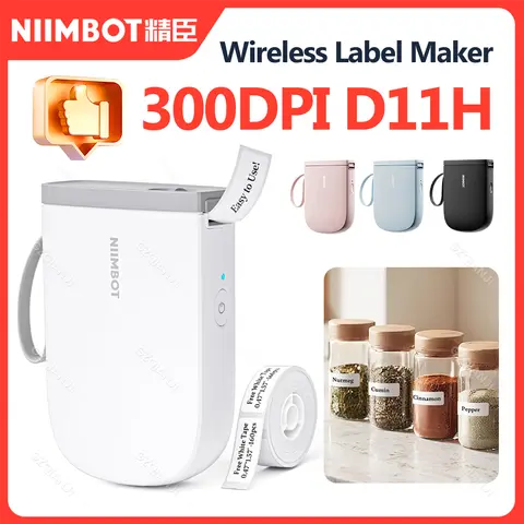 Niimbot D11H Portable Thermal Label Printer with Sticker Roll GZQIANJI