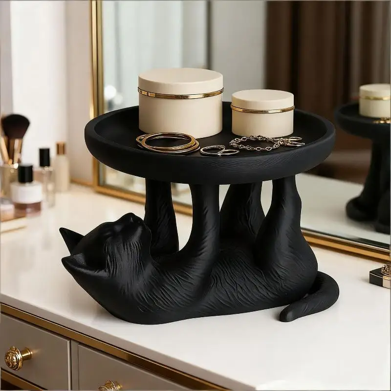 

Идеально подходит для организации рабочего стола: 3D-печатный поднос для украшений в виде забавного кота, игривый и милый дизайн, оригинальный стиль.