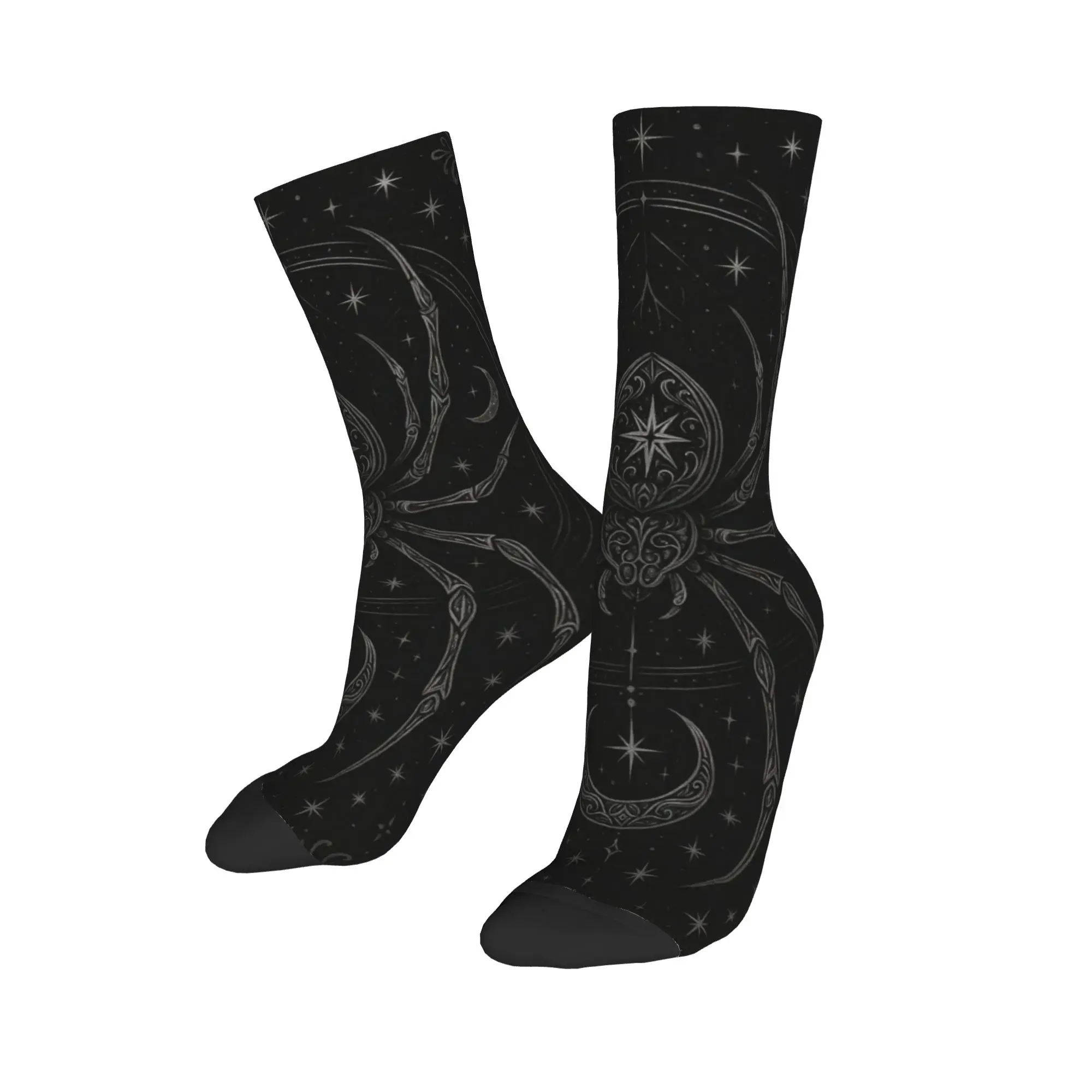 Gruselige Riesige Schwarze Spinnen-Kunst-Socken Frühlings-Strümpfe Freizeit-Herrensocken Weiche Atmungsaktive Socken Design Outdoor-Sport Rutschfeste Socken