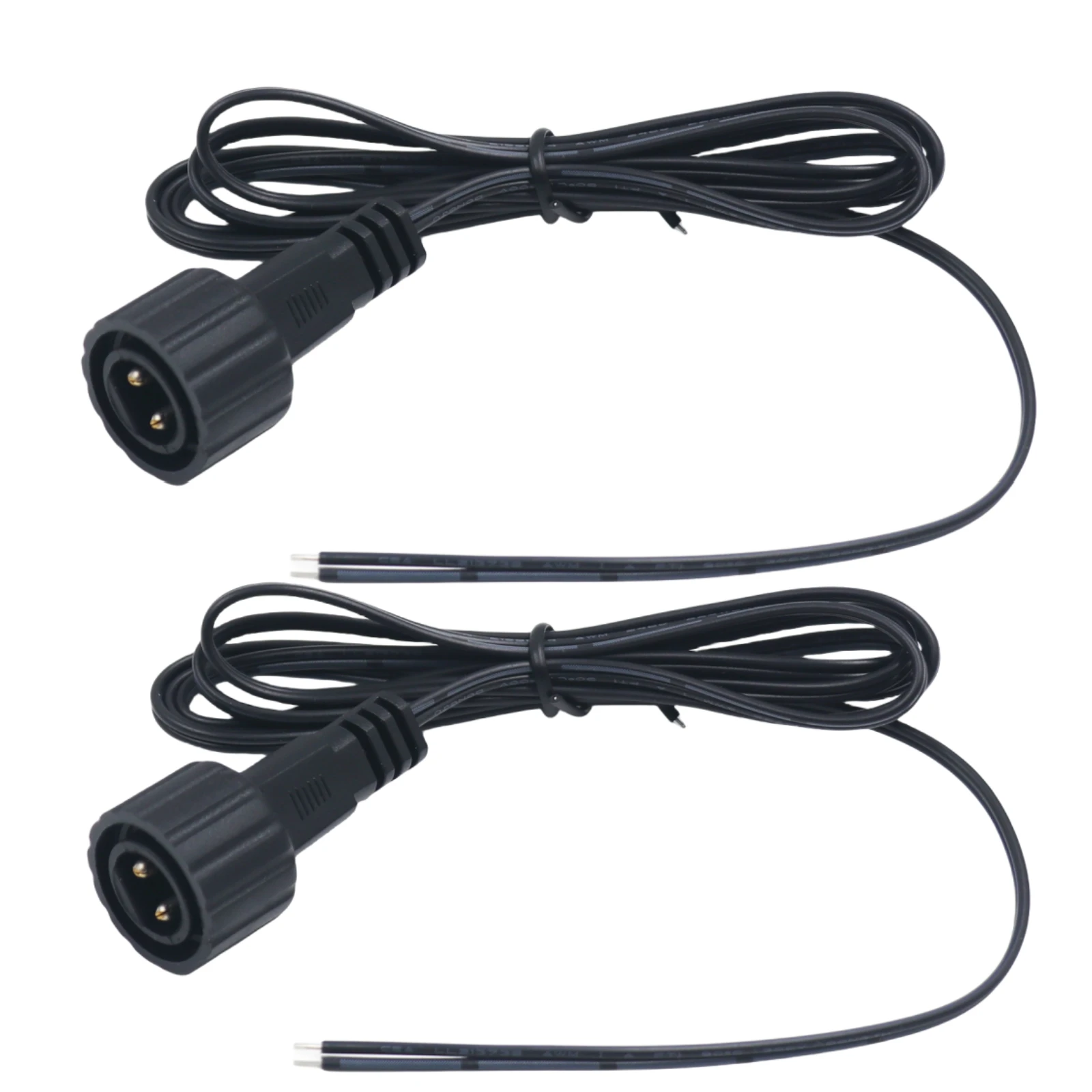 Fio conector LED macho para painel solar, cabo preto, IP67 impermeável, 1,2 m, 2Pin